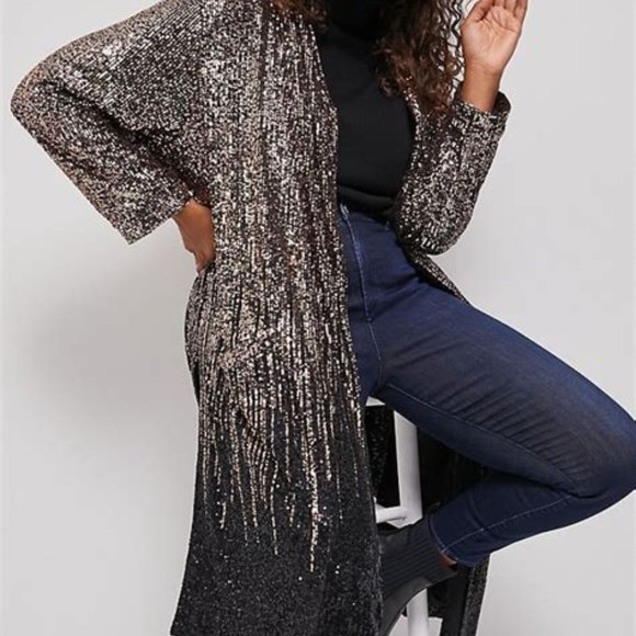 Anthropologie BB Dakota Full Length Sequin Jacket - Picture 2 of 5